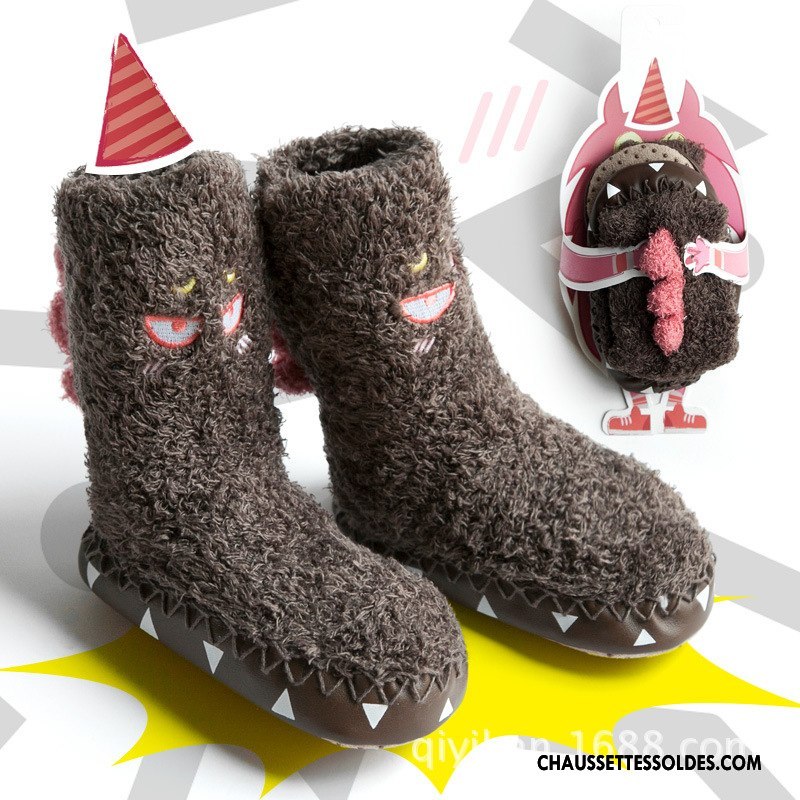 Chaussettes Mi Hautes Garçon Enfant Le Nouveau Caoutchouc Bébé Thermiques Antidérapant Bleu