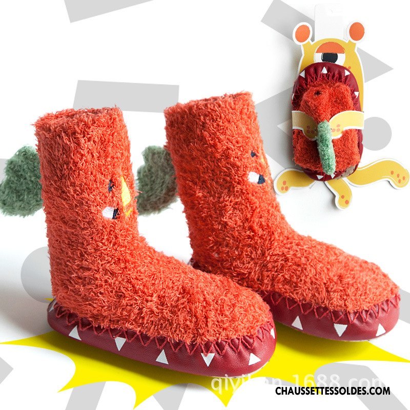 Chaussettes Mi Hautes Garçon Enfant Le Nouveau Caoutchouc Bébé Thermiques Antidérapant Bleu
