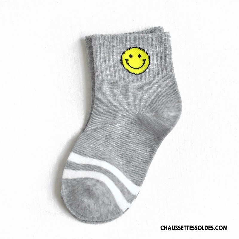 Chaussettes Mi Hautes Garçon Enfant Matelassé Été Rayé Mouvement Coton Bio Blanc