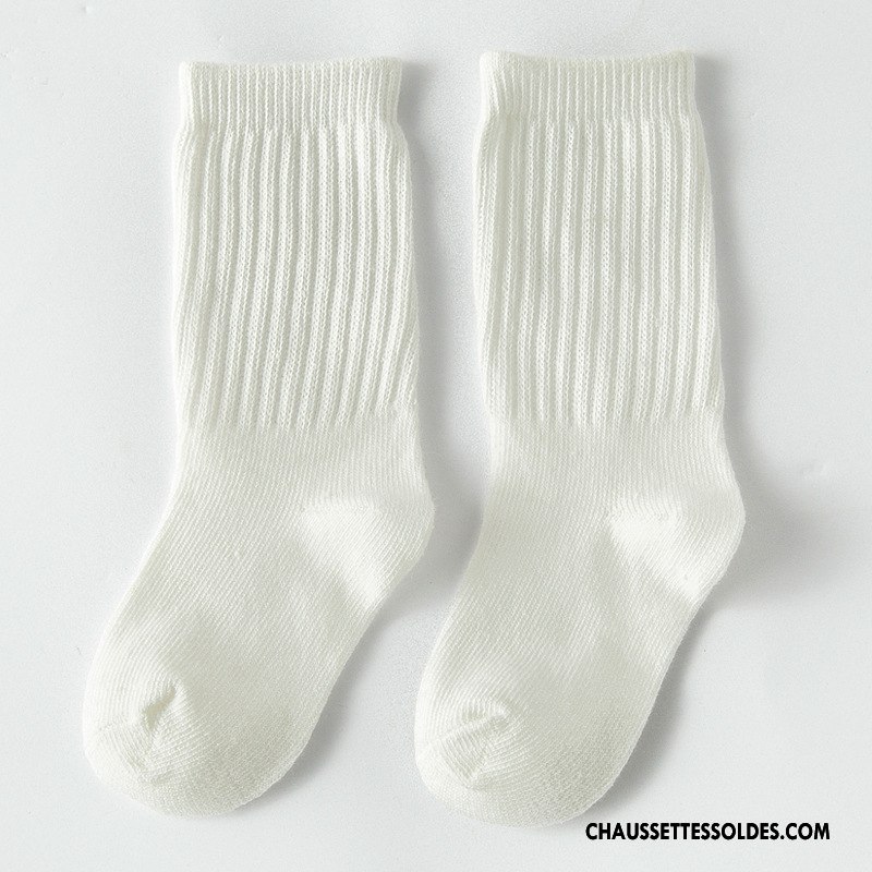 Chaussettes Mi Hautes Garçon Enfant Milieu 100% Coton Printemps Mode Le Nouveau Couleurs De Bonbons Pure Noir