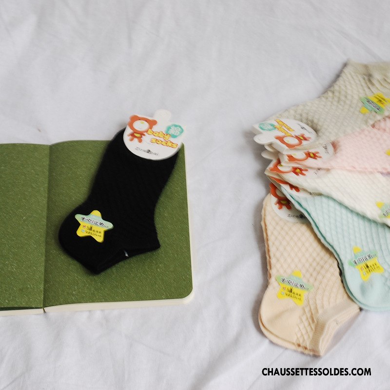 Chaussettes Mi Hautes Garçon Enfant Net Été Respirant Bébé Matelassé Blanc