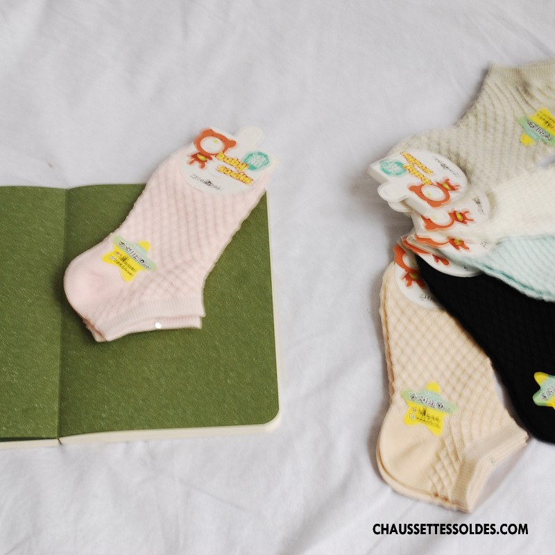 Chaussettes Mi Hautes Garçon Enfant Net Été Respirant Bébé Matelassé Blanc
