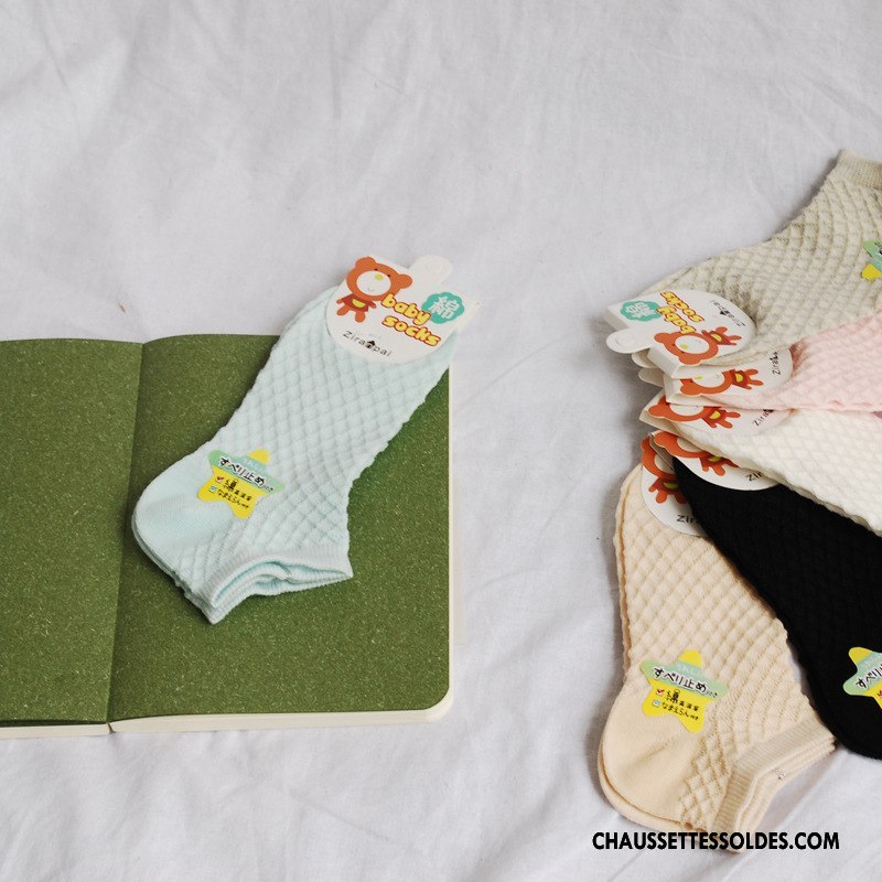 Chaussettes Mi Hautes Garçon Enfant Net Été Respirant Bébé Matelassé Blanc
