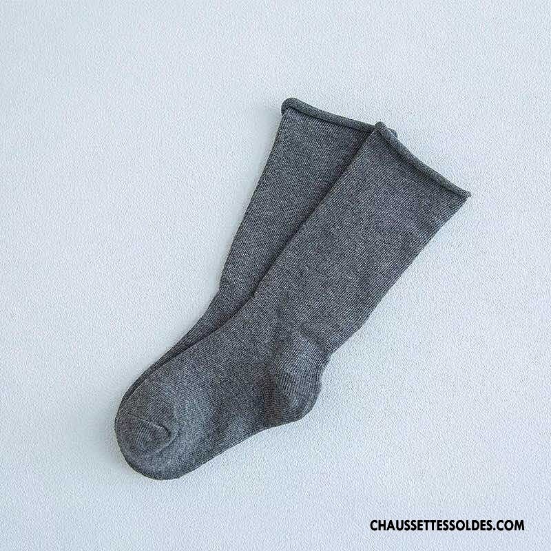 Chaussettes Mi Hautes Garçon Enfant Printemps 100% Coton Milieu Mode Le Nouveau Couleurs De Bonbons Pure Bleu