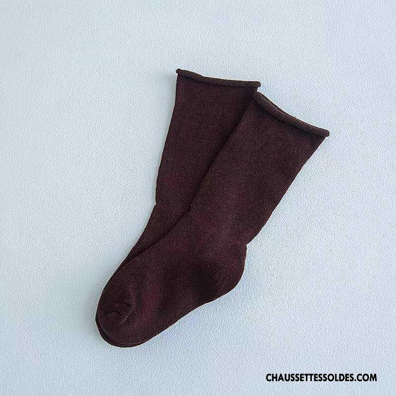 Chaussettes Mi Hautes Garçon Enfant Printemps 100% Coton Milieu Mode Le Nouveau Couleurs De Bonbons Pure Bleu