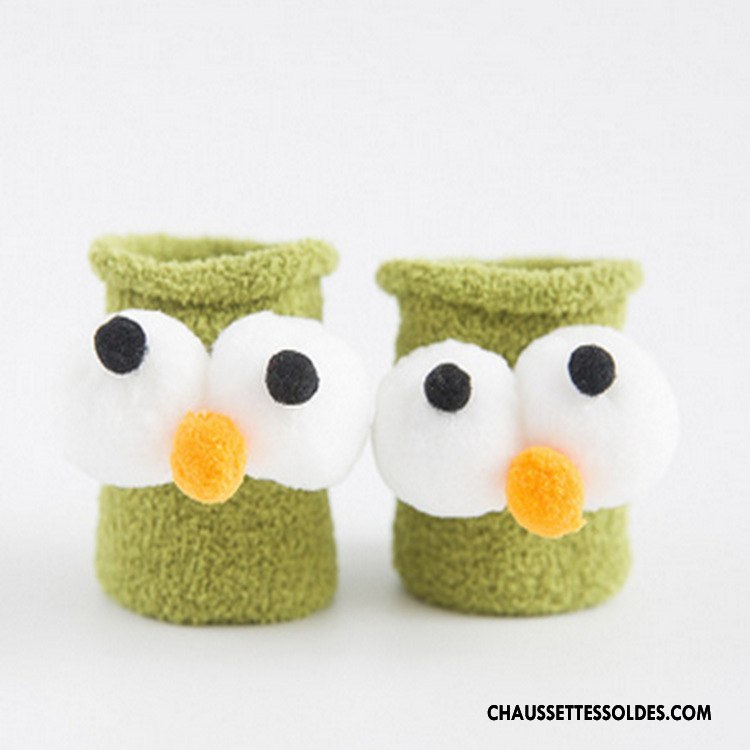 Chaussettes Mi Hautes Garçon Enfant Thermiques Le Nouveau Charmant Gros Créatif Vert