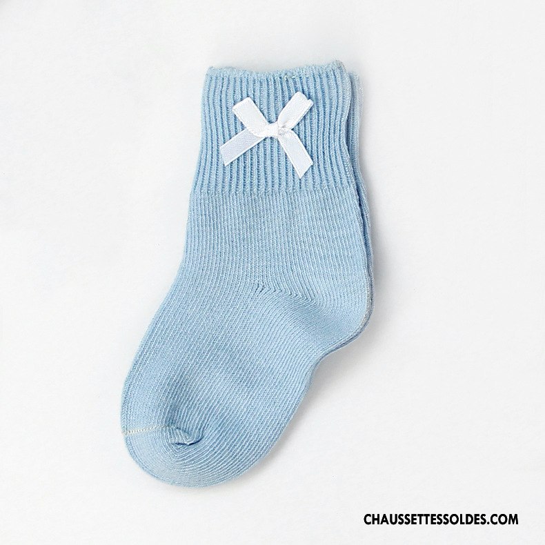 Chaussettes Mi Hautes Garçon Fluide Doux Coton Bio Bouche Libre Charmant Enfant Papillon Bleu