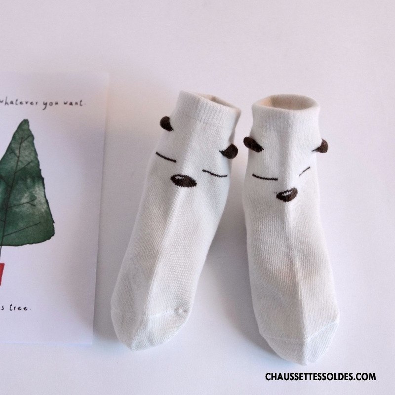 Chaussettes Mi Hautes Garçon Hiver Dimensionnel Enfant Dessin Animé 100% Coton Le Nouveau Blanc