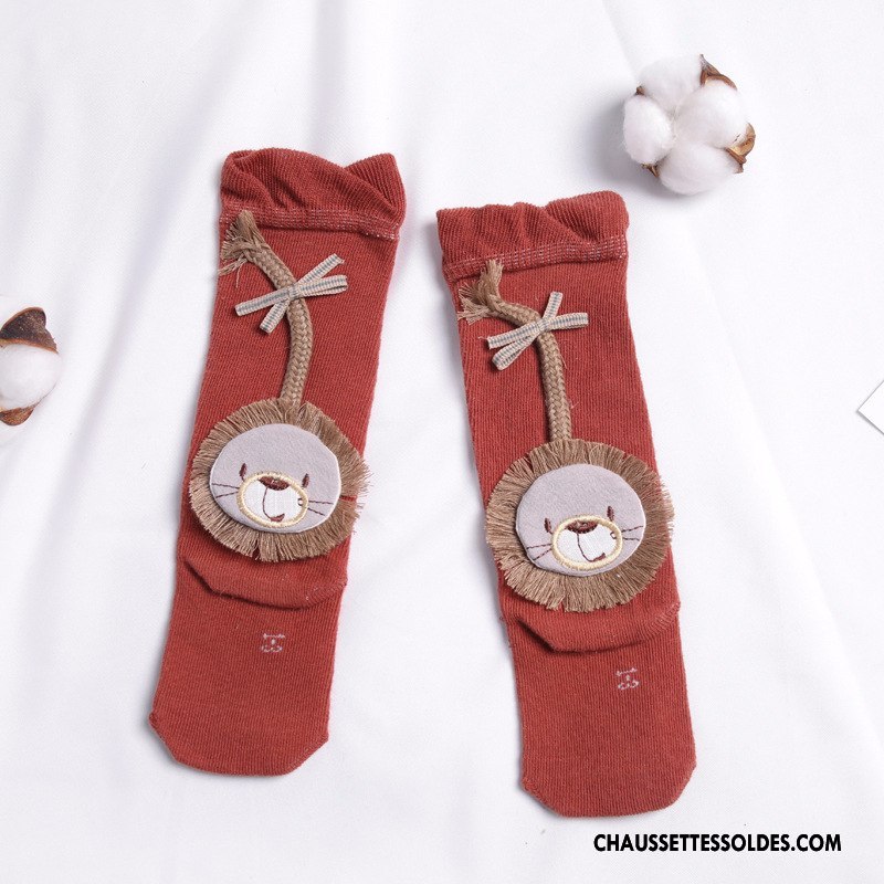 Chaussettes Mi Hautes Garçon L'automne Lion Milieu Chaussettes En Coton Enfant Bébé Marron / Brun