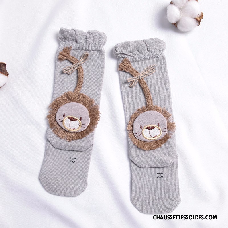 Chaussettes Mi Hautes Garçon L'automne Lion Milieu Chaussettes En Coton Enfant Bébé Marron / Brun