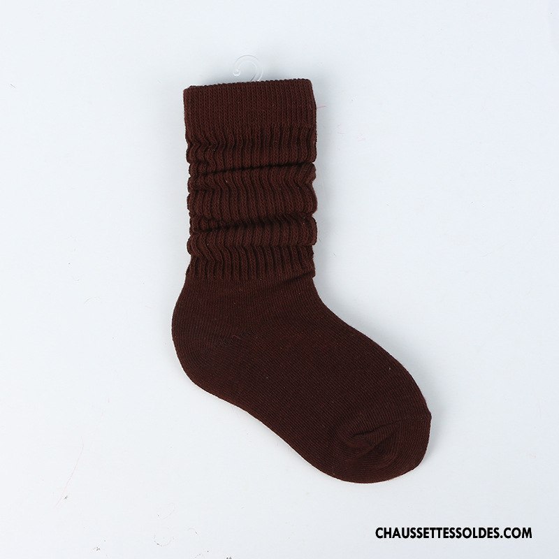 Chaussettes Mi Hautes Garçon Le Nouveau Femme Matelassé Homme Enfant Tous Les Assortis Noir
