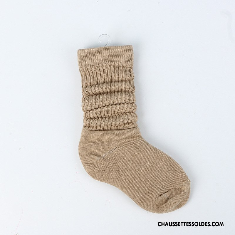 Chaussettes Mi Hautes Garçon Le Nouveau Femme Matelassé Homme Enfant Tous Les Assortis Noir