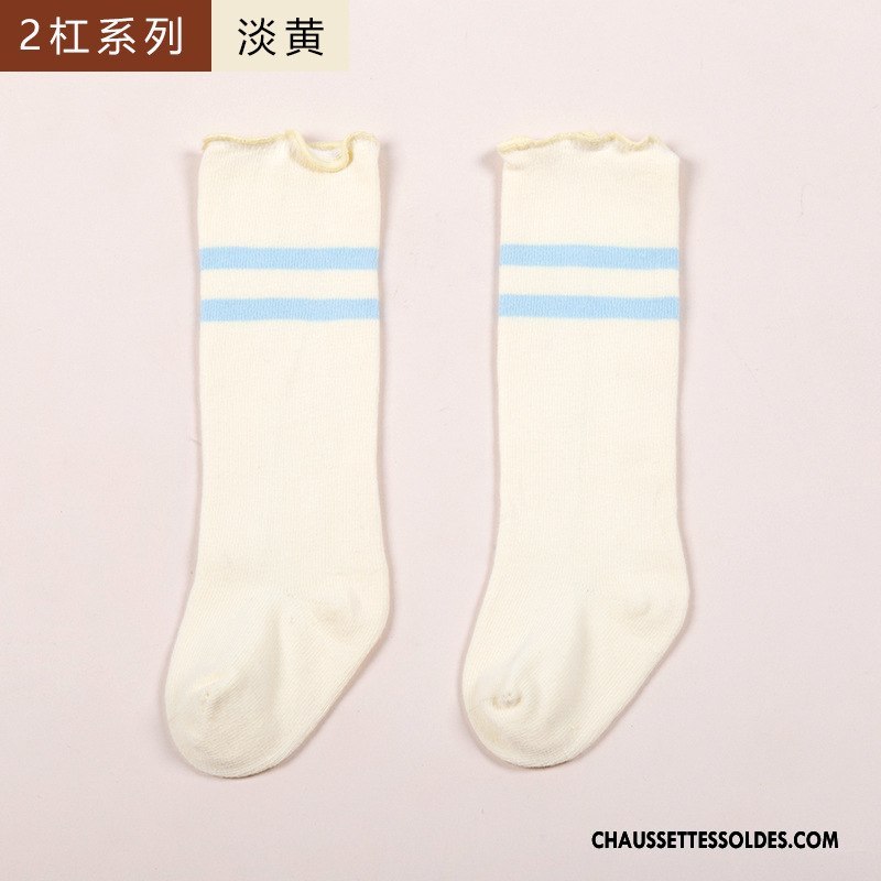 Chaussettes Mi Hautes Garçon Long Stock Bouche Libre Bois Bébé 100% Coton Printemps Jaune
