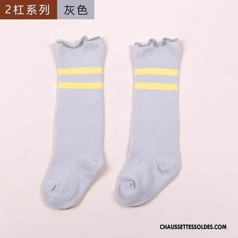 Chaussettes Mi Hautes Garçon Long Stock Bouche Libre Bois Bébé 100% Coton Printemps Jaune