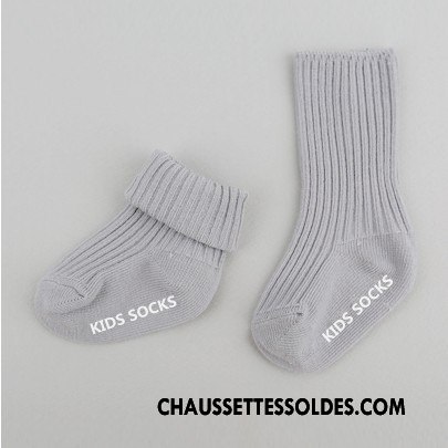 Chaussettes Mi Hautes Garçon Milieu Bébé Rayé Enfant Antidérapant Courte Bleu