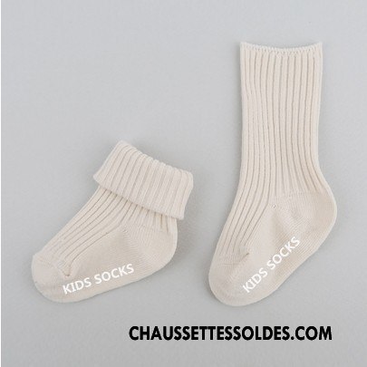 Chaussettes Mi Hautes Garçon Milieu Bébé Rayé Enfant Antidérapant Courte Bleu