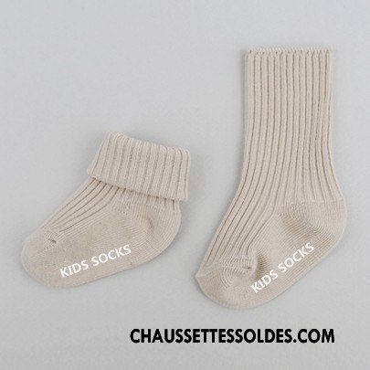 Chaussettes Mi Hautes Garçon Milieu Bébé Rayé Enfant Antidérapant Courte Bleu