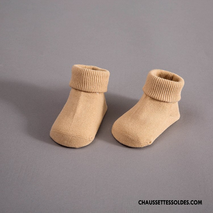 Chaussettes Mi Hautes Garçon Milieu Plaine Rayé Courte Enfant Antidérapant Blanc