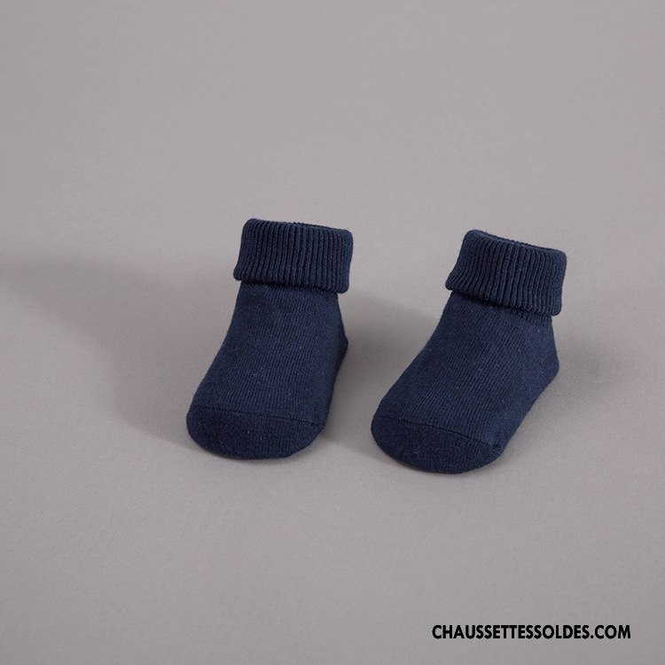 Chaussettes Mi Hautes Garçon Milieu Plaine Rayé Courte Enfant Antidérapant Blanc