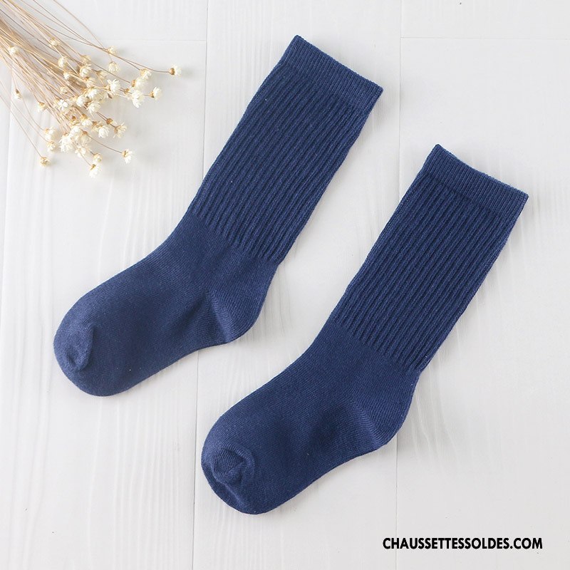 Chaussettes Mi Hautes Garçon Mode Bonbons 100% Coton Hiver Le Nouveau Enfant Pure Bleu