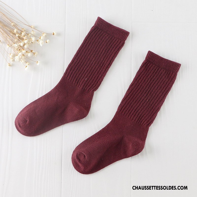 Chaussettes Mi Hautes Garçon Mode Bonbons 100% Coton Hiver Le Nouveau Enfant Pure Bleu