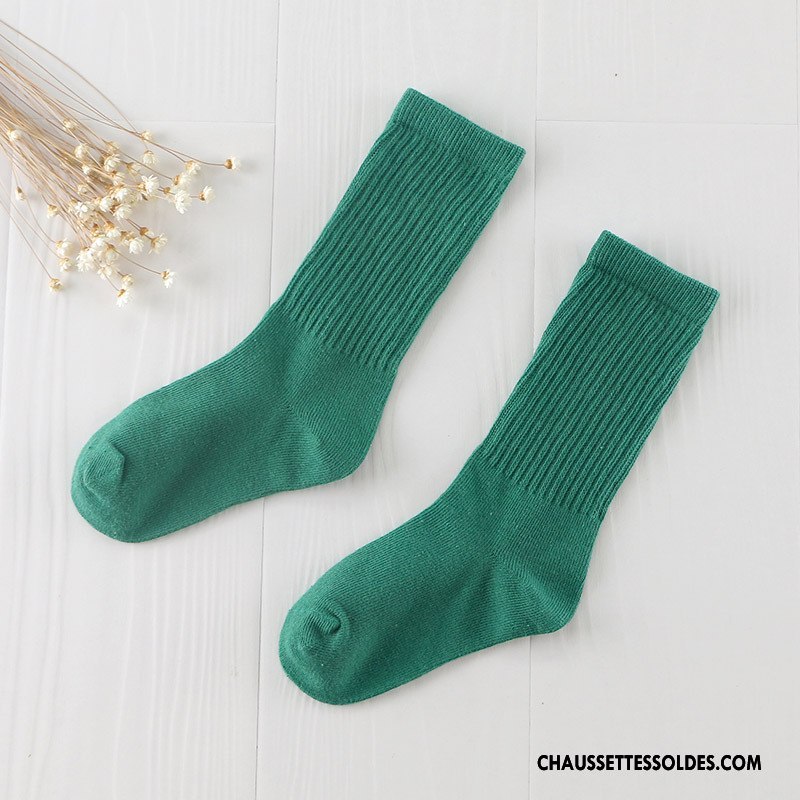 Chaussettes Mi Hautes Garçon Mode Bonbons 100% Coton Hiver Le Nouveau Enfant Pure Bleu
