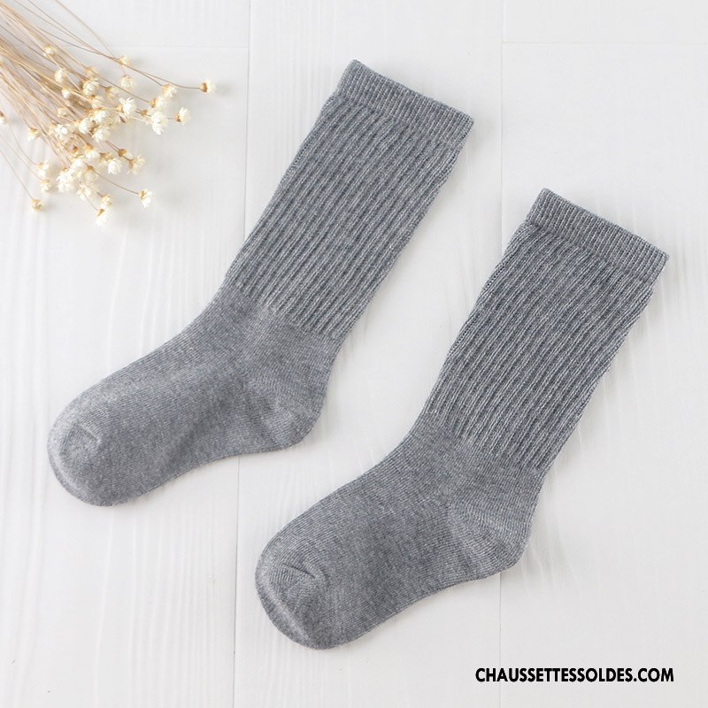 Chaussettes Mi Hautes Garçon Mode Bonbons 100% Coton Hiver Le Nouveau Enfant Pure Bleu