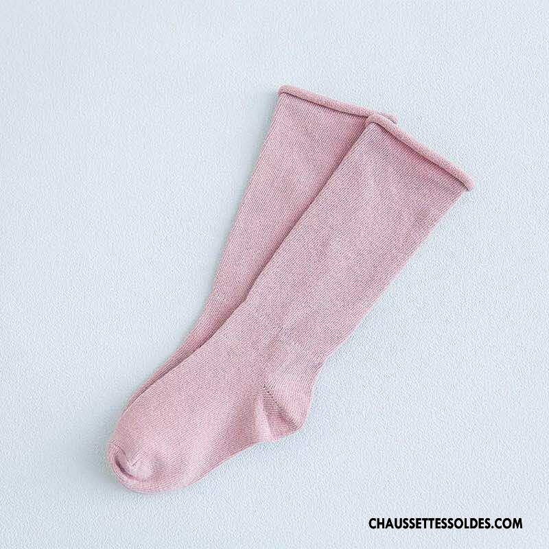 Chaussettes Mi Hautes Garçon Ourlet Enfant 100% Coton Créatif Milieu Printemps Couleurs De Bonbons Pure Jaune