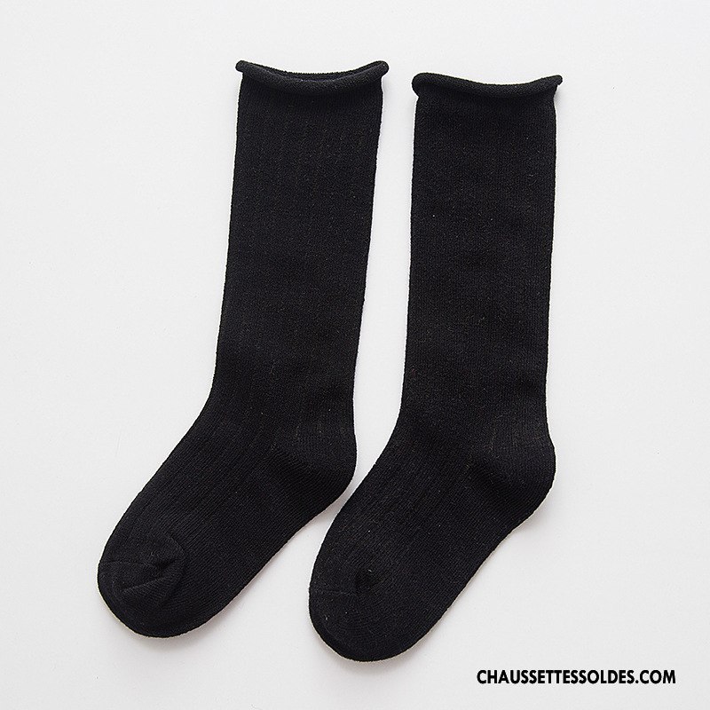 Chaussettes Mi Hautes Garçon Ourlet Hiver L'automne Enfant Couleurs De Bonbons Vert