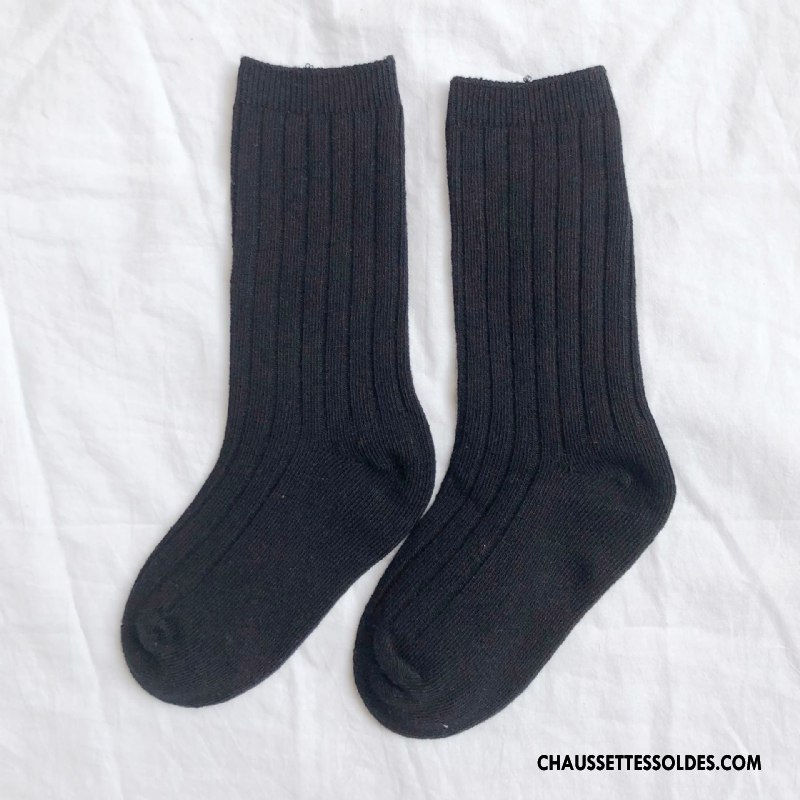 Chaussettes Mi Hautes Garçon Ourlet Hiver L'automne Enfant Couleurs De Bonbons Vert