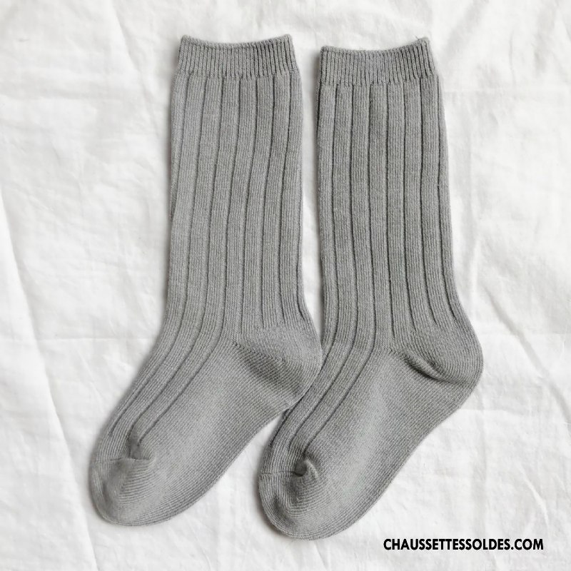 Chaussettes Mi Hautes Garçon Ourlet Hiver L'automne Enfant Couleurs De Bonbons Vert