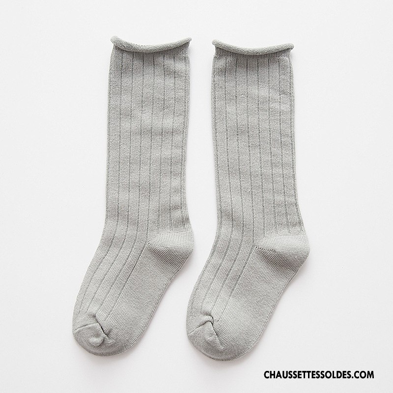 Chaussettes Mi Hautes Garçon Ourlet Hiver L'automne Enfant Couleurs De Bonbons Vert