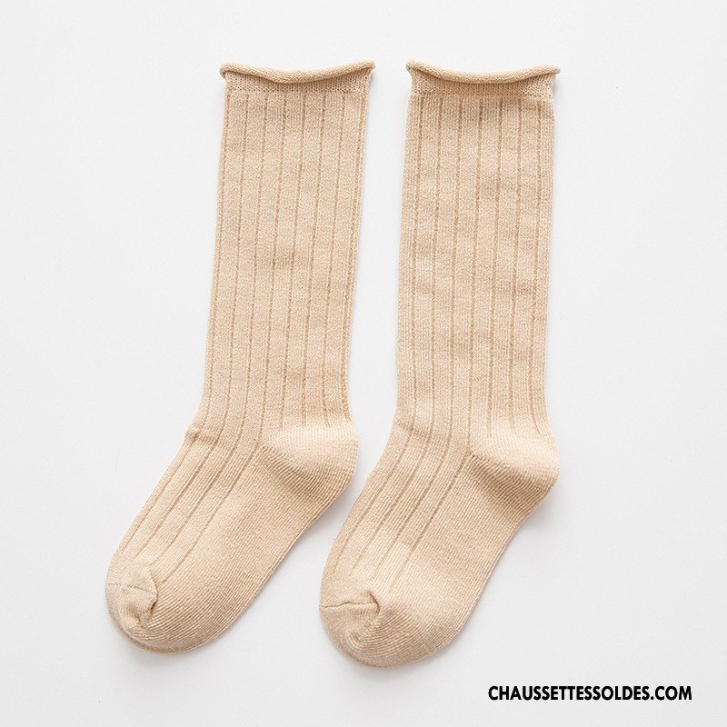 Chaussettes Mi Hautes Garçon Ourlet Hiver L'automne Enfant Couleurs De Bonbons Vert