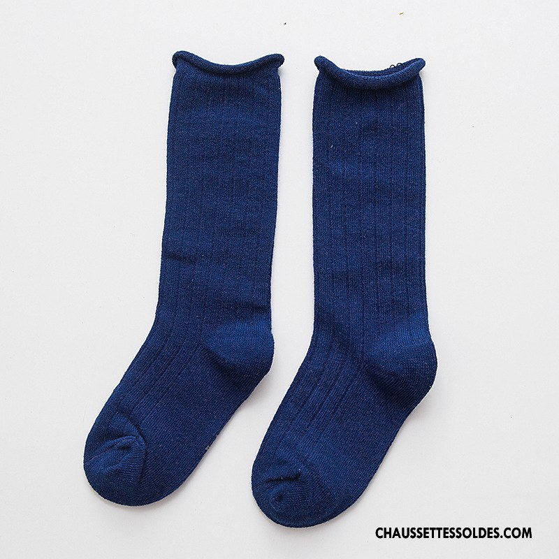 Chaussettes Mi Hautes Garçon Ourlet Hiver L'automne Enfant Couleurs De Bonbons Vert