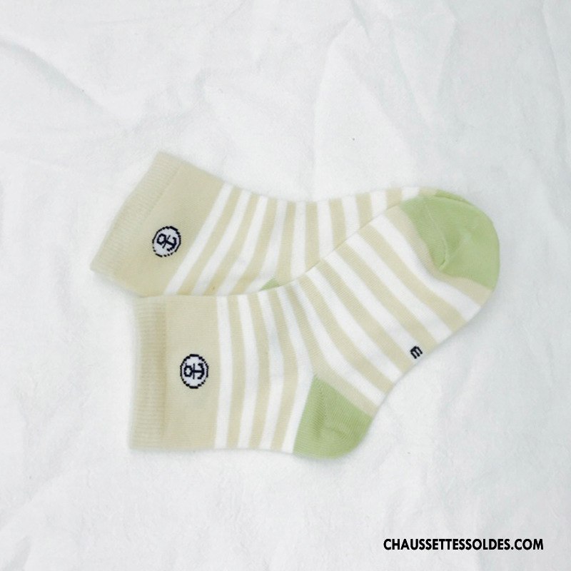 Chaussettes Mi Hautes Garçon Rayé Frais Hiver Coton Bio Courte Le Nouveau Gris