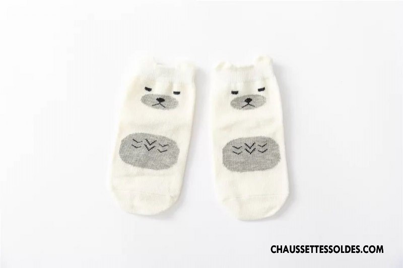 Chaussettes Mi Hautes Garçon Respirant Enfant 100% Coton Milieu Créatif Charmant Marron / Brun