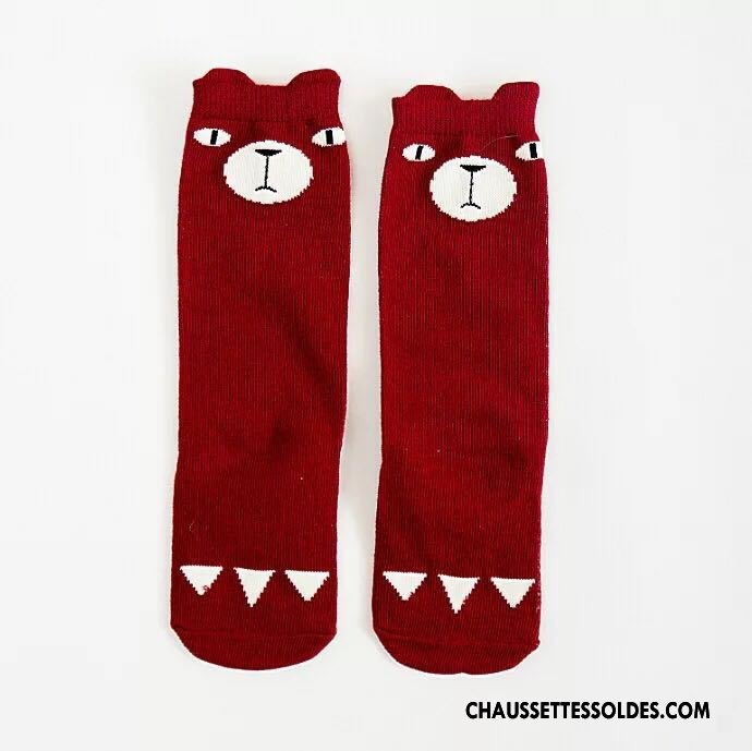 Chaussettes Mi Hautes Garçon Respirant Enfant 100% Coton Milieu Créatif Charmant Marron / Brun