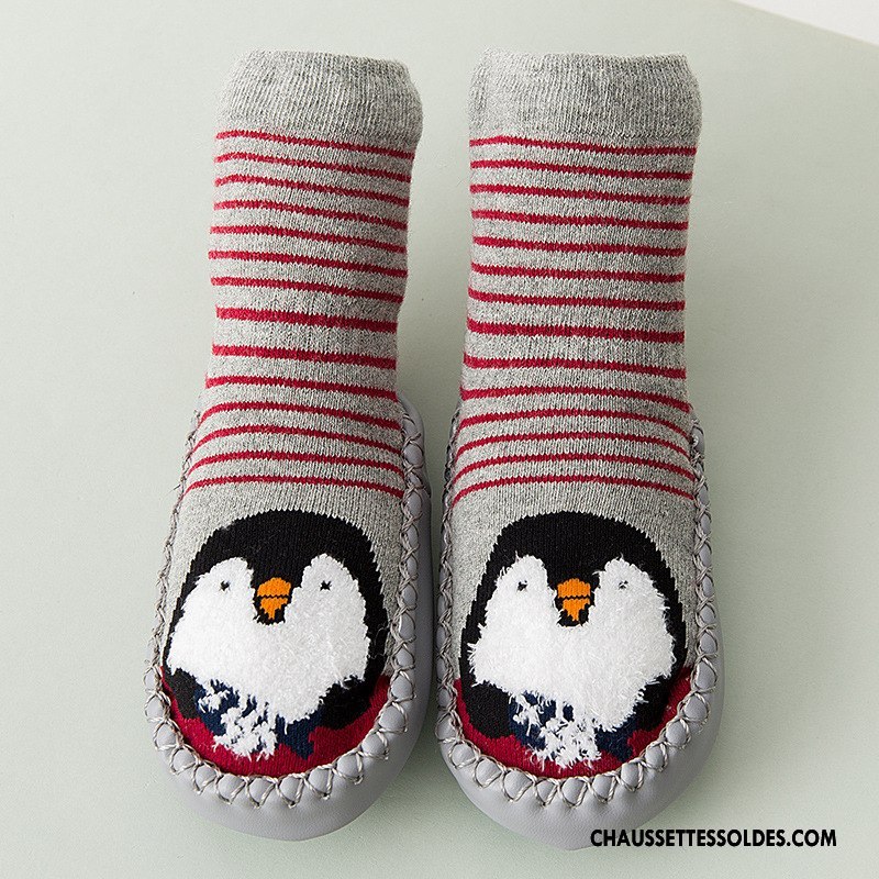 Chaussettes Mi Hautes Garçon Terry Bébé Thermiques Enfant L'automne Petit Gris