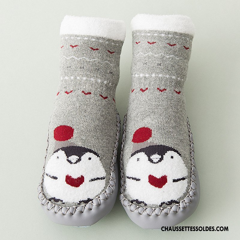 Chaussettes Mi Hautes Garçon Terry Bébé Thermiques Enfant L'automne Petit Gris