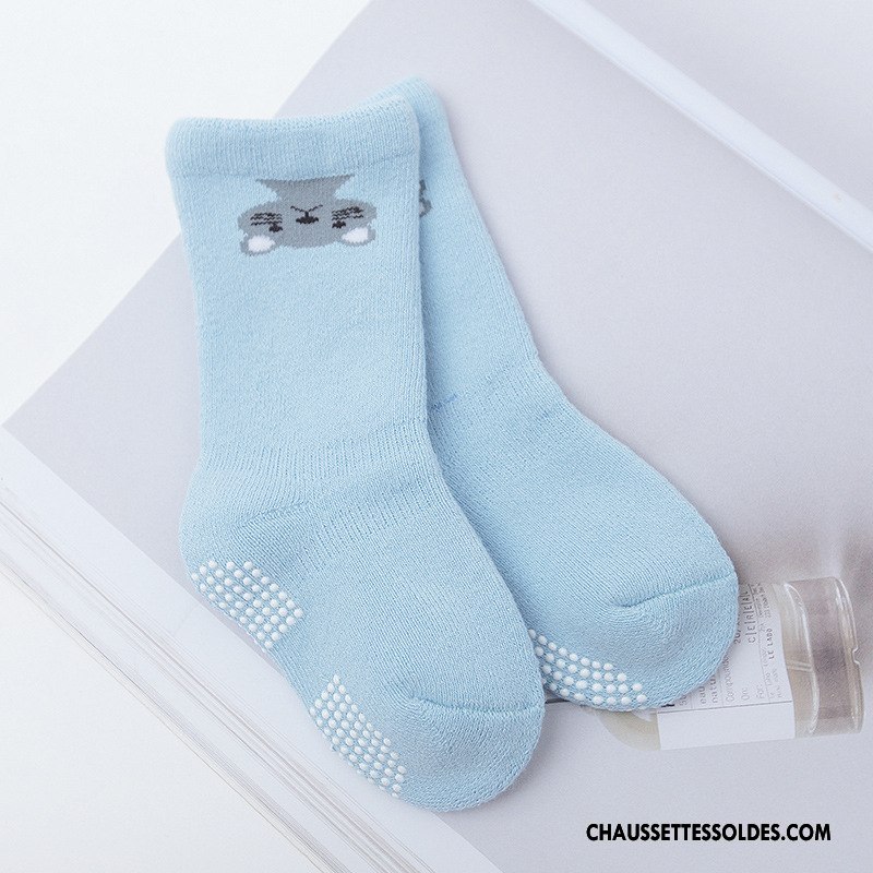 Chaussettes Mi Hautes Garçon Ultra Nouveau Antidérapant Longue Terry Bébé Bleu