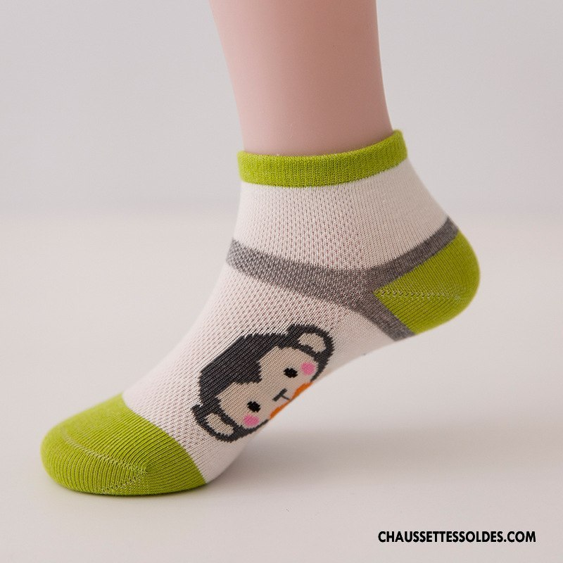Chaussettes Mi Hautes Garçon Été Mince Respirant Enfant Fleurs Printemps Bleu