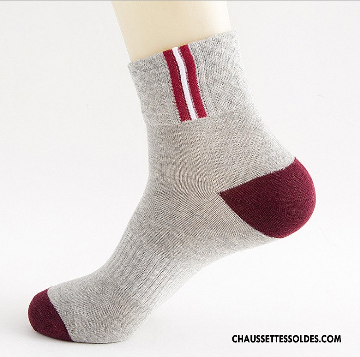 Chaussettes Mi Hautes Homme 100% Coton Chaussettes En Coton Hiver Milieu Anti-odeur Adulte Blanc