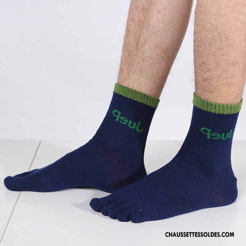Chaussettes Mi Hautes Homme 100% Coton Coton Bio Cinq Doigts Livraison Gratuite Été Antibactérien Vert