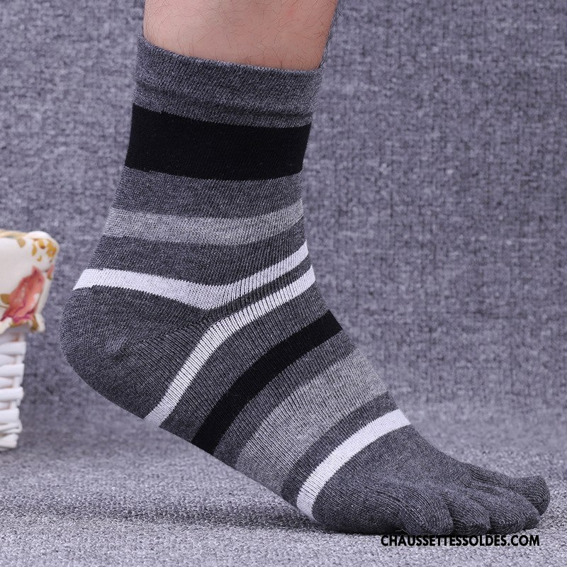 Chaussettes Mi Hautes Homme 100% Coton Coton Bio Été Antibactérien Livraison Gratuite Cinq Doigts Gris