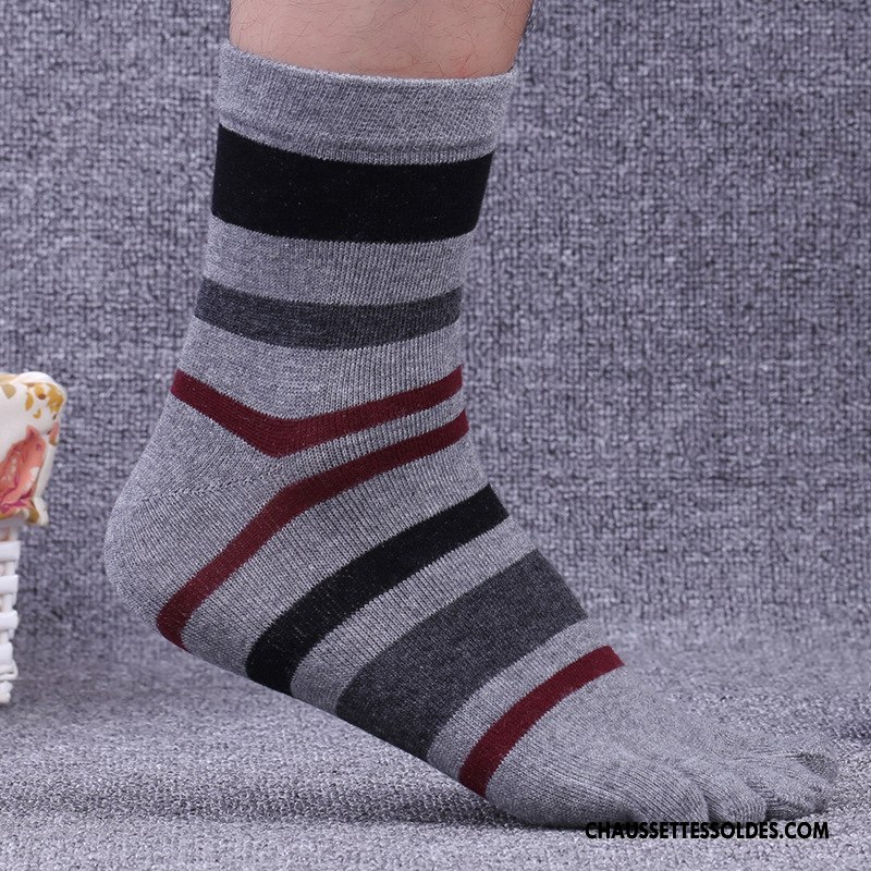 Chaussettes Mi Hautes Homme 100% Coton Coton Bio Été Antibactérien Livraison Gratuite Cinq Doigts Gris