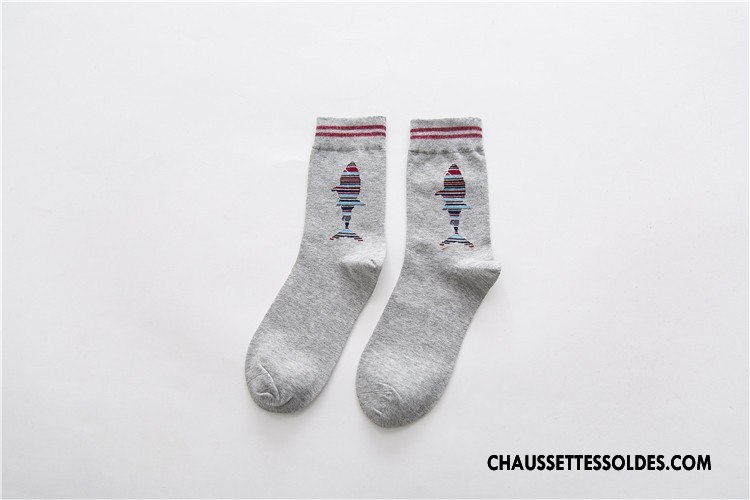 Chaussettes Mi Hautes Homme 100% Coton Milieu Casual Absorber La Sueur Chaussette Courte Requin Bleu