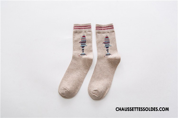 Chaussettes Mi Hautes Homme 100% Coton Milieu Casual Absorber La Sueur Chaussette Courte Requin Bleu