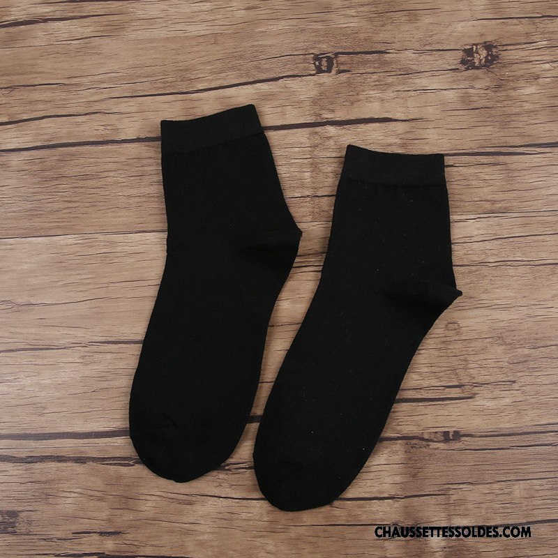 Chaussettes Mi Hautes Homme 100% Coton Mouvement De Travail Casual Anti-odeur Blanc Noir Gris