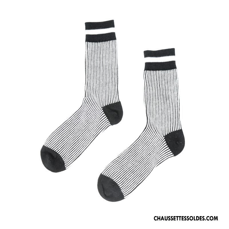 Chaussettes Mi Hautes Homme 100% Coton Rétro Nation Manuel Milieu Tendance Blanc