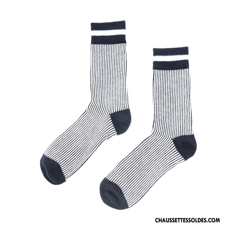 Chaussettes Mi Hautes Homme 100% Coton Rétro Nation Manuel Milieu Tendance Blanc